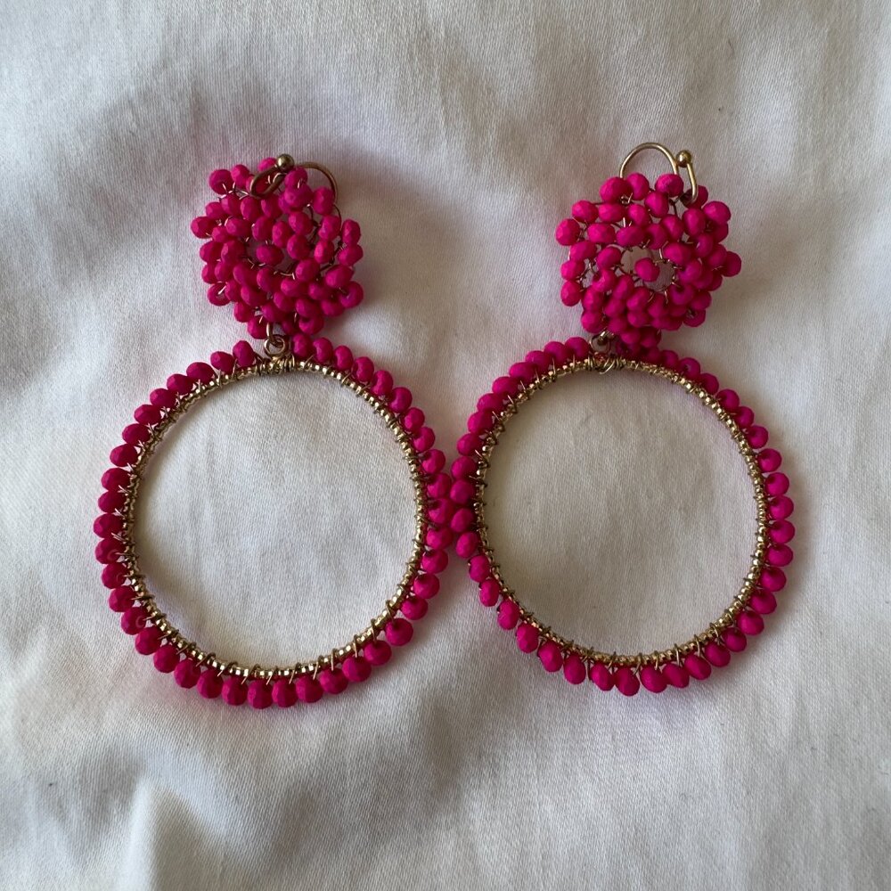 Panacea pink beaded earring